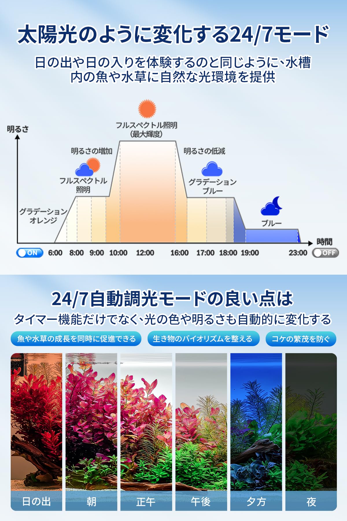 Amazon.co.jp: AQQA 水槽ライト アクアリウムライト 水槽led 6H 10H